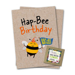 Load image into Gallery viewer, Hap-bee Birthday - Eco Kraft Greeting Card
