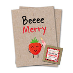 Load image into Gallery viewer, Beeee Merry - Eco Kraft Greeting Card
