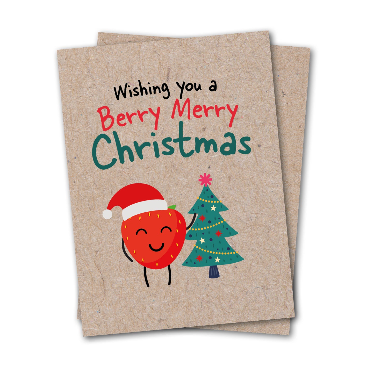 Berry Merry Christmas - Eco Kraft Greeting Card