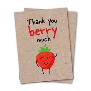 Thank You Berry Much - Eco Kraft Greeting Card