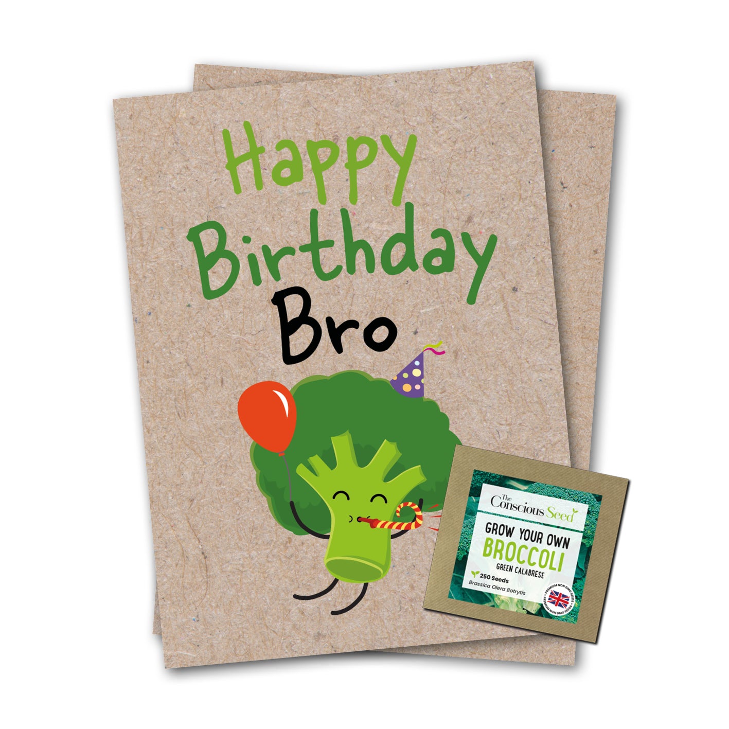 Happy Birthday Bro - Eco Kraft Greeting Card