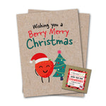 Load image into Gallery viewer, Berry Merry Christmas - Eco Kraft Greeting Card
