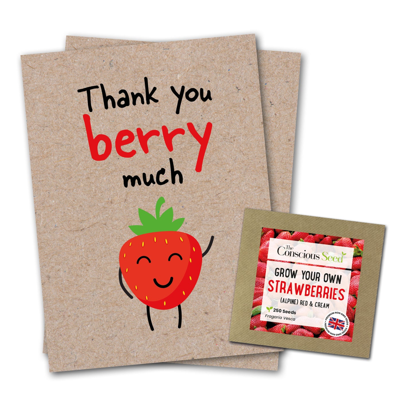 Thank You Berry Much - Eco Kraft Greeting Card